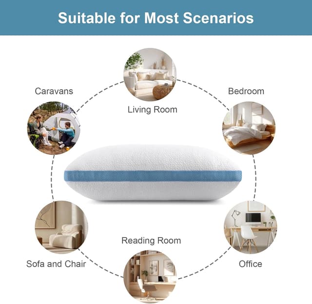 Thumbnail 5 de Hiimgo 2 Pack Memory Foam Pillow