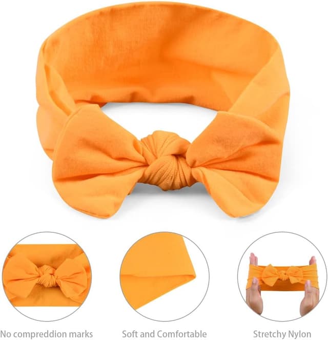 Detalle de Aolso Fasce Capelli Neonata con fiocchi, set da 3 in nylon elastico (0-3 anni)