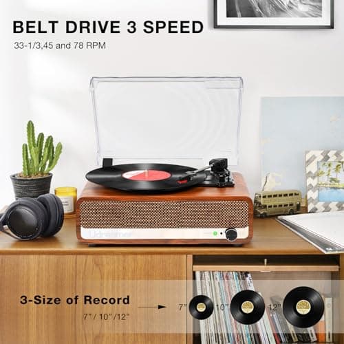 Thumbnail 4 de Udreamer Platine, tourne-disque Bluetooth avec 3 vitesses