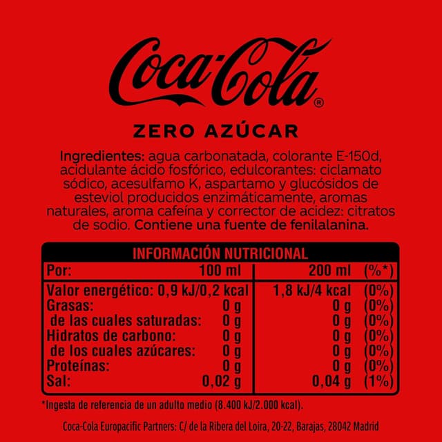 Thumbnail 5 de Coca-Cola Zero Azúcar 🍶 Pack 10 mini latas 200 ml