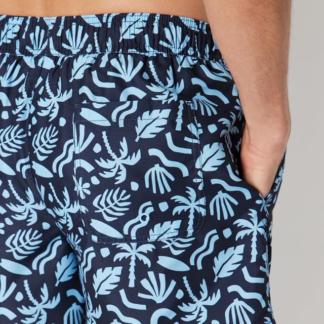 Detalle 2 de Pantaloncini da bagno uomo Amazon Essentials con fodera interna in rete, tasche e coulisse