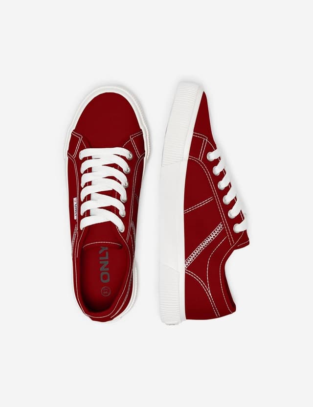 Detalle 2 de ONLY Onlnicola Canvas Sneaker : baskets en toile pour femme à lacets