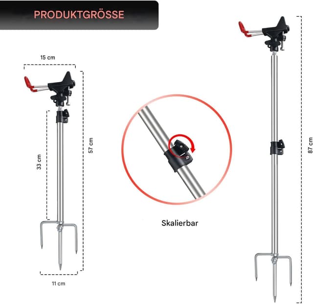 Detalle 2 de Leeko Rutenhalter Edelstahl, 2er-Set für Angeln
