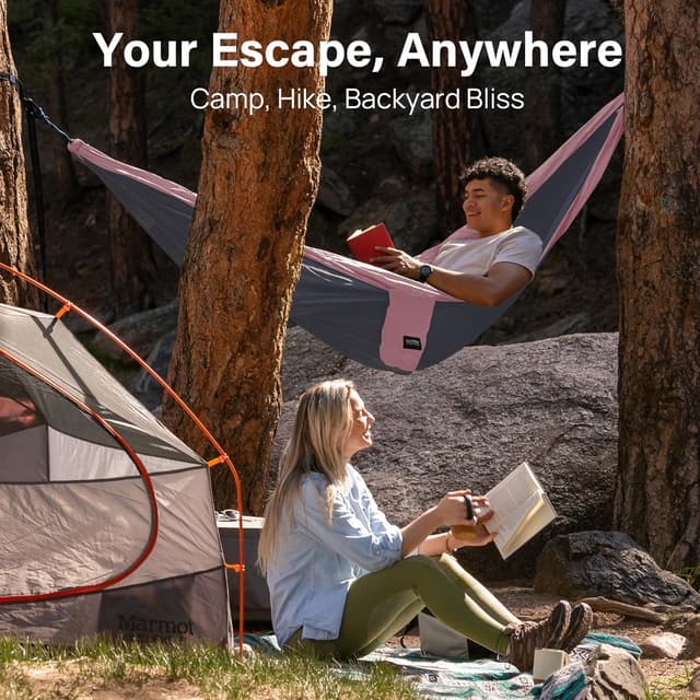 Thumbnail 6 de Kootek Camping Hammock (Portable Hammocks with Tree Straps & Attached Carry Bag) — lightweight camping hammock for travel, hiking, beach