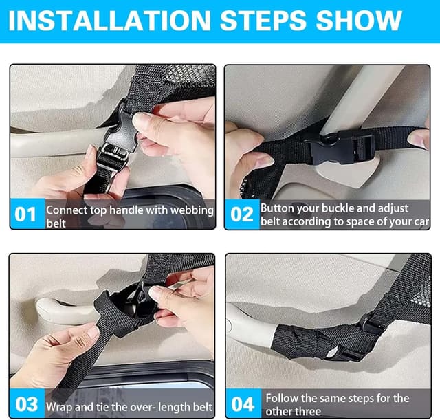 Detalle de KMFCSHS 2023 Improved Car Storage Nets – Adjustable SUV roof cargo net organiser for long trips & camping