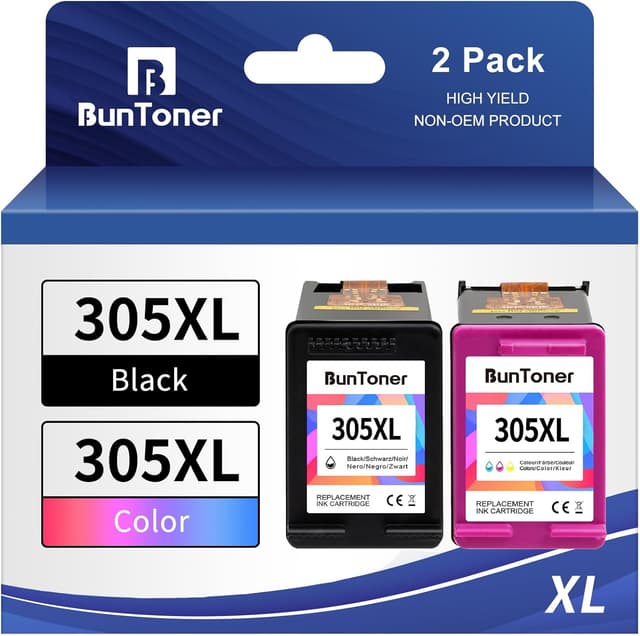 Detalle de BunToner 305 XL Patronen Schwarz/Farbe 2er-Pack