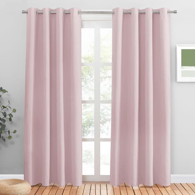 Detalle de PONY DANCE Pink thermal blackout curtains 46 x 84 in 🪟