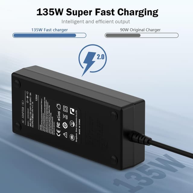 Detalle de 135W Laptop Charger for Acer Nitro series (5.5 x 1.7mm) with ADP-135KB power adapter