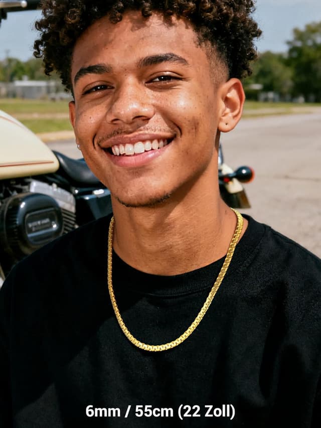 Thumbnail 6 de PROSTEEL Herren Halskette aus Edelstahl mit Karabinerverschluss – Venezianer-/Erbskette, Breite 2–8 mm, Länge 46–76 cm