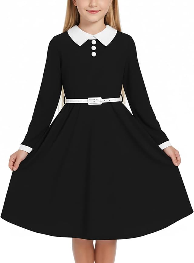 Detalle de JiAmy Girls Long Sleeve Dress 4–12 years