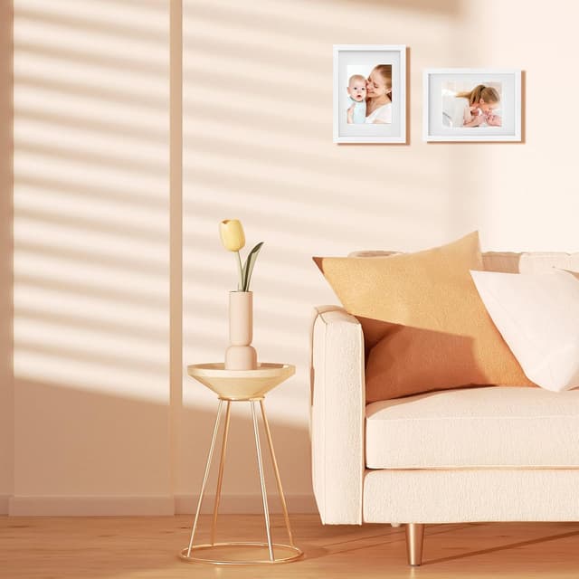 Thumbnail 6 de EGOFINE A4 White Solid Wood Frames Set of 4 with A5 Mat and Plexiglass