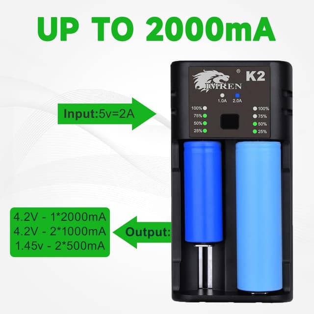 Detalle de Imren 26650 10400 battery charger