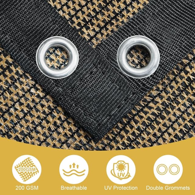 Detalle de Shade&Beyond 90% Sun Shade Cloth with Grommets (8' x 12') Pergola Shade Cover Canopy, Mocha