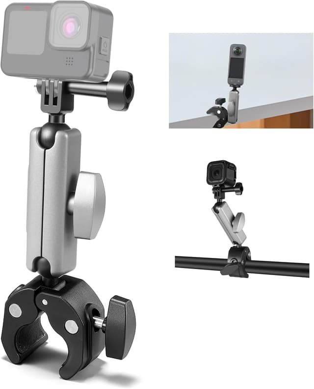 Detalle de PULUZ Motorrad-Lenker Klemme mit drehbarem Kugelkopf für GoPro Hero und Action-Cameras