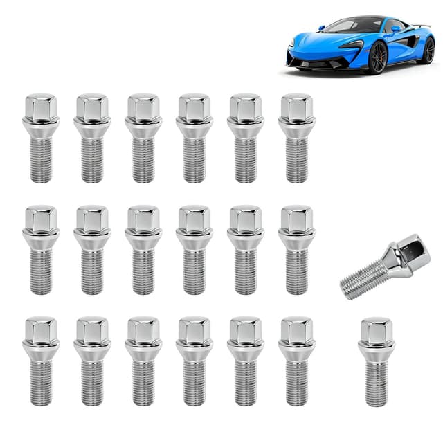 Detalle de 20pc M14x1.5 wheel bolts, 35mm 10.9 alloy steel taper lug bolts (hex 17mm) for Audi, Seat, Volkswagen, Alfa Romeo, Porsche & BMW