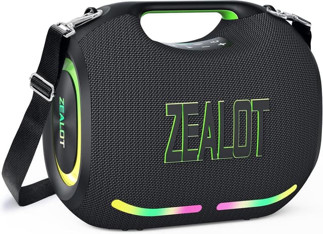 Detalle de Zealot Tragbarer Bluetooth-Lautsprecher 120W mit Dual-Kopplung, AUX, USB und TF-Karte (IPX6)