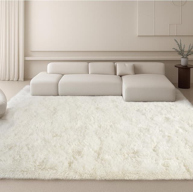 Thumbnail 4 de Mtandyx 8x10 Plush Cream White Area Rug