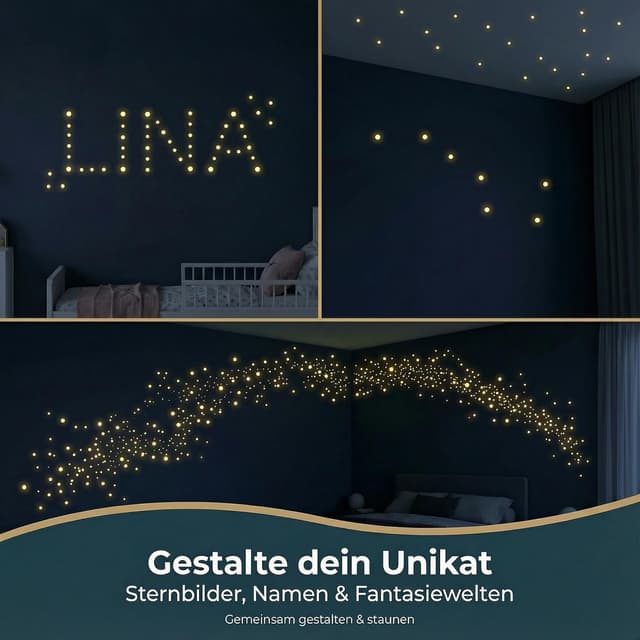 Thumbnail 6 de Leuchtsterne Kinderzimmer (400 Stück) – selbstklebende Glow-in-the-Dark Sterne für Wand & Decke