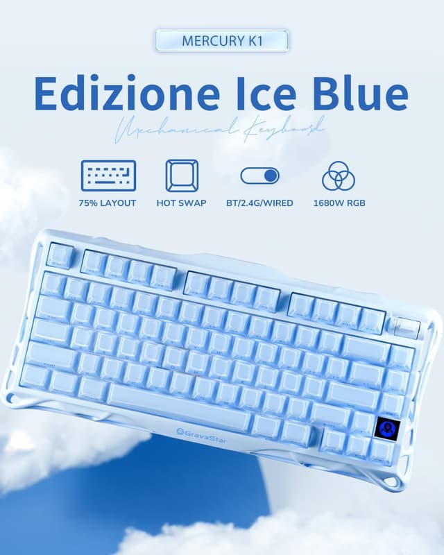 Detalle 1 de GravaStar Mercury K1 tastiera gaming 75% ⌨