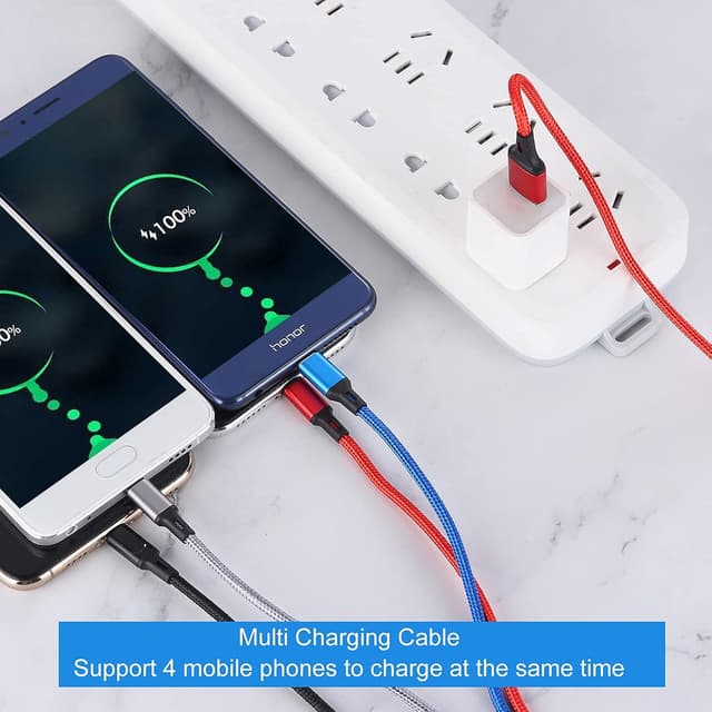 Detalle de Amuvec Multi Charger Cable 1.2m, 4‑in‑1 USB cable