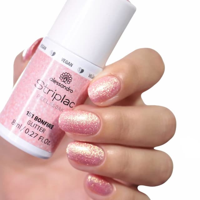 Detalle de alessandro Striplac Peel or Soak –VEGAN– BONFIRE LED-Nagellack in Rosa (8 ml)