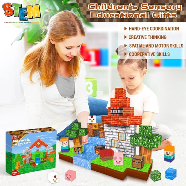 Detalle 2 de Goody King Magnetic Blocks 100PCS magnetic building set 🧩