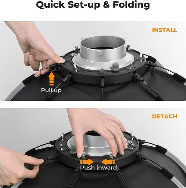 Thumbnail 6 de K&F CONCEPT 35.4"/90cm Octagonal Softbox with Bowens Mount, Quick-Fold and Grid
