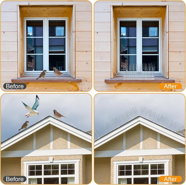 Detalle 2 de Dissuasori per piccioni da 1 metro (anti-piccioni) – 4 pezzi per balconi, tetti e giardini