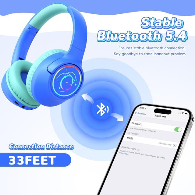 Thumbnail 5 de Kids Bluetooth Headphones 85H Playtime
