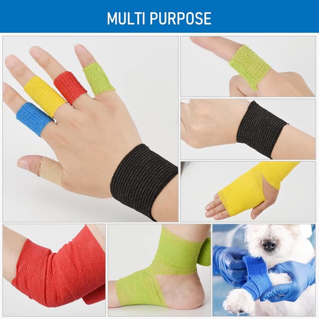 Thumbnail 6 de SEADESKY selbstklebender Kohäsionsverband (12 Rollen) 10 cm – elastische Haftbinde für Finger, Hand & Tiere