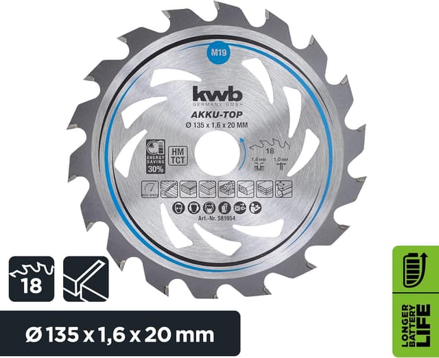 Detalle 2 de Lame de scie circulaire 135 x 20 mm kwb