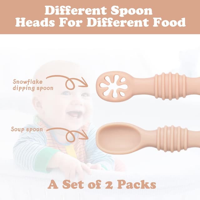 Detalle de Vicloon Baby Lernlöffel Silikon 2er Set đ„