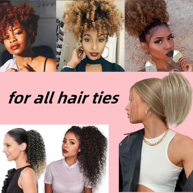 Detalle de 2 Pcs Adjustable Satin Hair Ties (Satin Scrunchies) for Afro Puff, Locs, Ponytails—No-Damage Hold (Black)