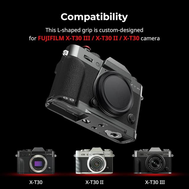 Detalle de SMALLRIG L-förmiger Silikongriff für FUJIFILM X-T30 III/X-T30 II/X-T30 (Arca-Swiss Schnellwechsel, 1/4-20) – 5665