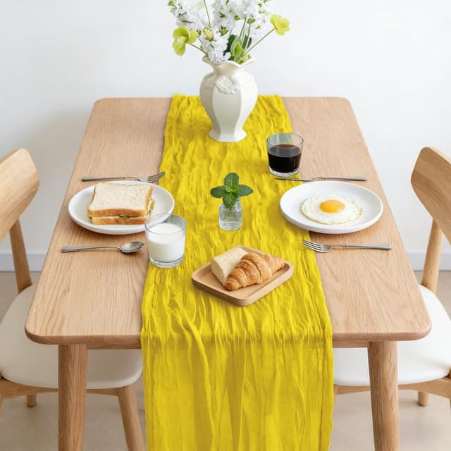 Thumbnail 6 de Foatcox Chemin de Table Jaune Mimosa 300 x 90 cm