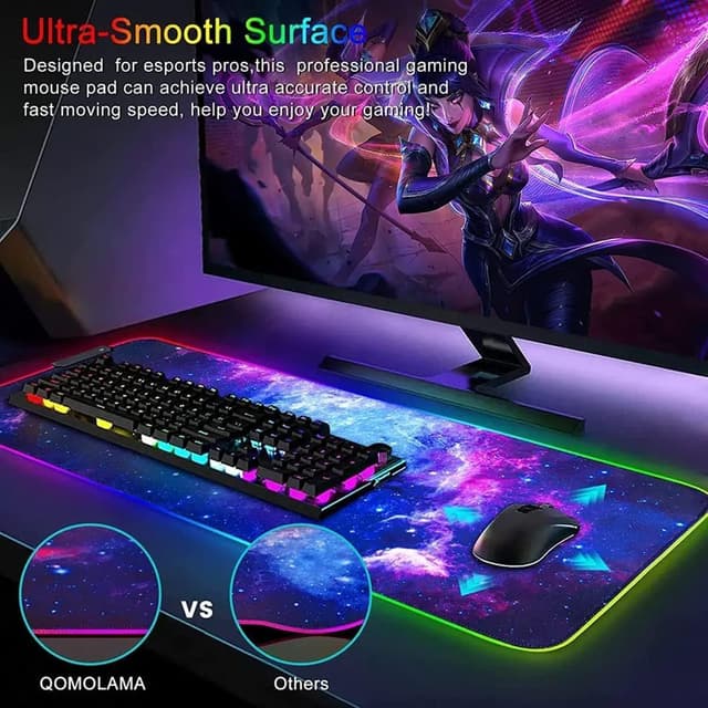 Detalle de RGB Gaming mouse pad 800x300 LED