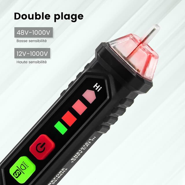 Detalle 2 de KAIWEETS VT200 Détecteur de tension 48–1000V