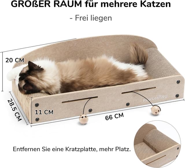 Thumbnail 5 de FUKUMARU Kratzbrett 66 cm Katzenliege 🐱