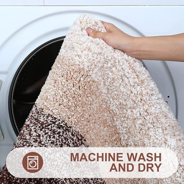 Detalle de Homaxy Weich Badezimmerteppich 60x90 cm, rutschfest & waschbar (Braun)