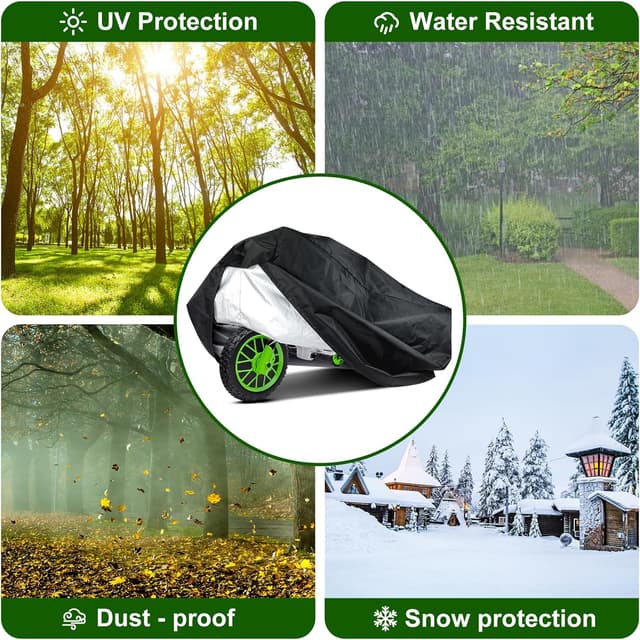 Detalle 2 de Copertura per moto da bambini in tessuto Oxford impermeabile, protezione universale (104 x 63,5 x 84 cm)