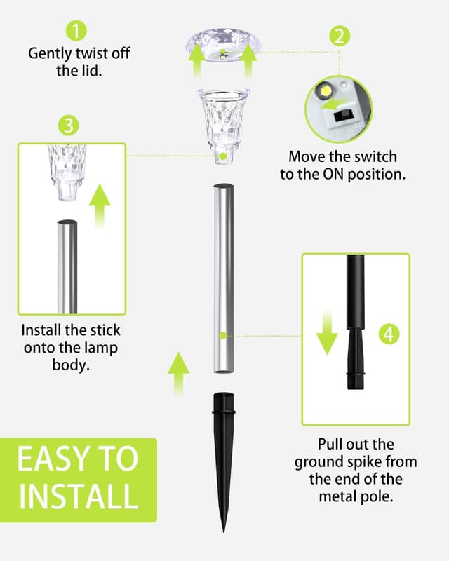Detalle 2 de Bowfar Solarleuchten für Außen (6er-Set) IP65, Edelstahl & warmweiß
