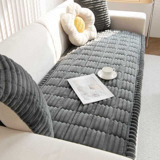 Thumbnail 6 de MOYORA thick sofa covers (washable) – non-slip couch seat covers in grey for pet protection