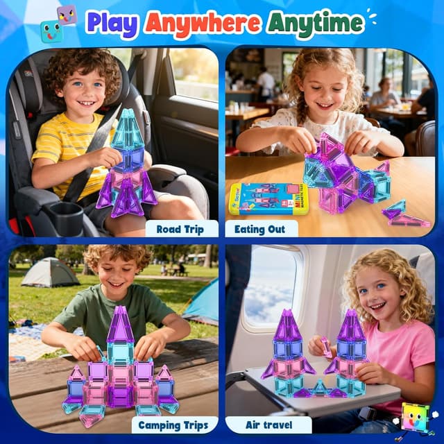 Detalle 2 de Soyee Magnetic Tiles 36pcs Travel Set 🧩