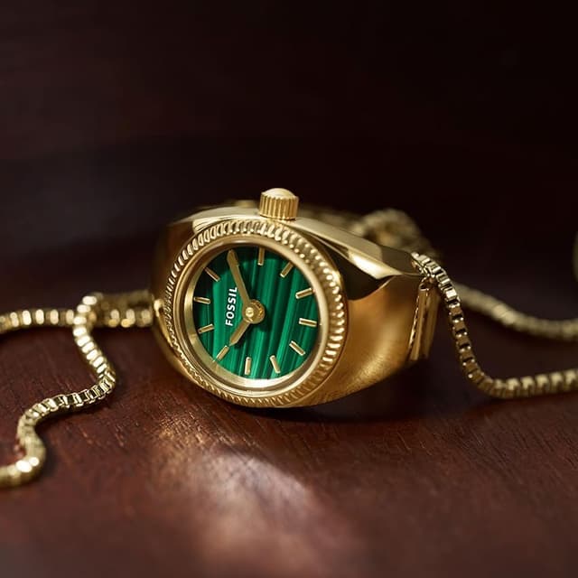 Detalle de Fossil Reloj Ring mujer, cuarzo de dos agujas