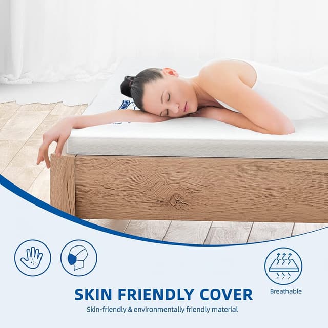 Thumbnail 5 de WOWTTRELAX Dual-Layer Memory Foam Topper 135x190cm