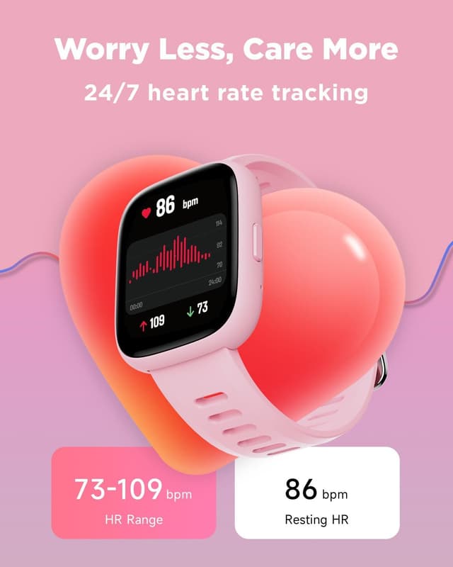 Detalle 1 de BIGGERFIVE Kids Smart Watch (1.8" Fitness Watch) with step counter, heart rate, sleep tracking and puzzle games