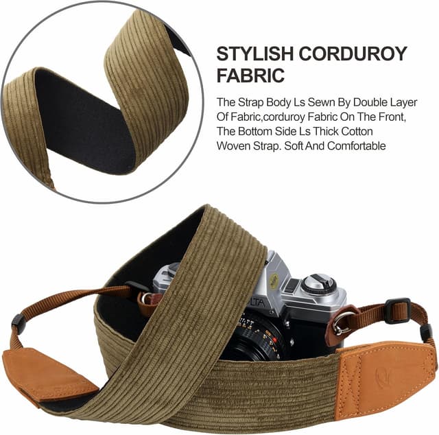 Detalle de Padwa Lifestyle corduroy camera strap 2 inch