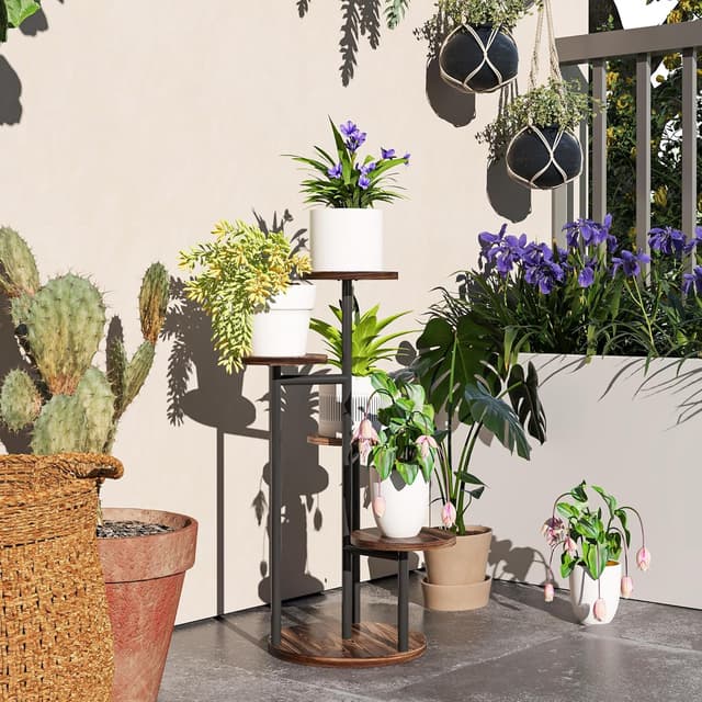 Thumbnail 7 de Outsunny Estantería para Plantas 5 Niveles Madera y Acero 🌱