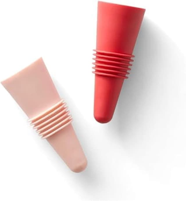 Detalle de Rabbit W6121 Bottle Stoppers Set of 4 (Multicolor) — Airtight Silicone & Stainless Steel Caps