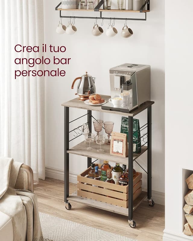 Detalle de VASAGLE KKS060Y09 carrello da cucina 40 x 60 x 89